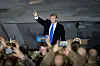President Donald Trump speaks to service members at Joint Base Elmendorf-Richardson, Alaska, Feb. 28, 2019.