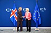 Islands statsminister Kristrún Frostadóttir og EU-kommisjonens president Ursula von der Leyen i Brussel i januar.