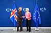 Islands statsminister Kristrún Frostadóttir og EU-kommisjonens president Ursula von der Leyen i Brussel i januar.