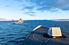 KNM Fridtjof Nansen under samtrening med MS Polarsyssel, fartøyet til Sysselmesteren på Svalbard.