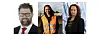 F.v.: Karl Kristian Bekeng, statssekretær i Helse- og omsorgsdepartementet, samferdselsminister Kamzy Gunaratnam – og Kristine Kallset, statssekretær i Justis- og beredskapsdepartementet.