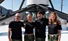Jannicke Mikkelsen fra Svalbard (andre f.v.) skal fly i polar bane rundt jorda sammen med Eric Philips (Australia), Chun Wang (Kina/Malta) og Rabea Rogge (Tyskland). (Foto: SpaceX)