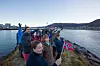 Employees from the Norwegian Polar Institute turned out before the Fram Centre when the ‘Lance’ arrived in Tromsø for the very last time under the ownership of the Polar Institute. (Photo: Lawrence Hislop, Norwegian Polar Institute)