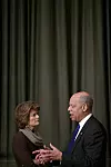 Senator Lisa Murkowski (L) and Secretary Jeh Johnson (R) talk prior to the Senate Appropriations Subcommittee hearing, February 24, 2016. (Credit: Chip Somodevilla/Getty Images North America)