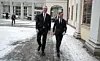 NATO Secretary General Jens Stoltenberg and Swedish Prime Minister Ulf Kristersson in Stockholm.