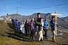 Svalbard Kirke markerte jubileumsgudstenesta ute like ved tomta der den første kyrkja sto.